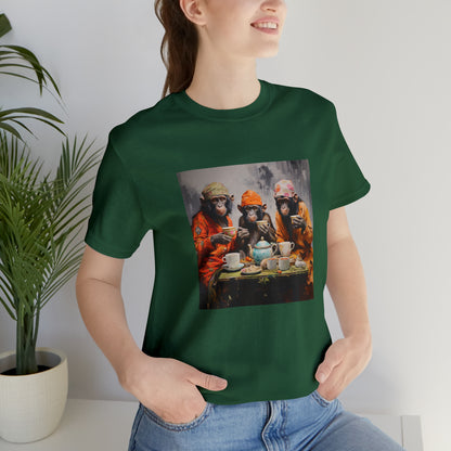 Sophisticated Monkey Tea Party Unisex Jersey Tee