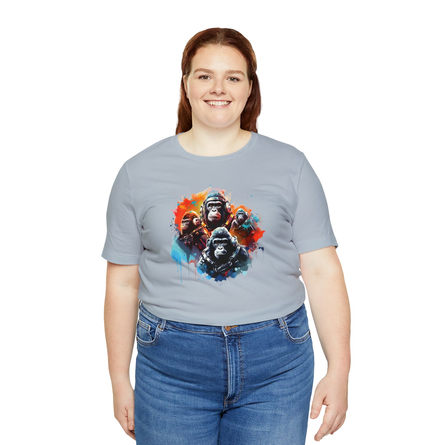 Gorillas in Space Unisex Jersey Short Sleeve Tee