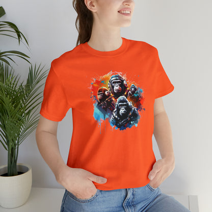 Gorillas in Space Unisex Jersey Short Sleeve Tee