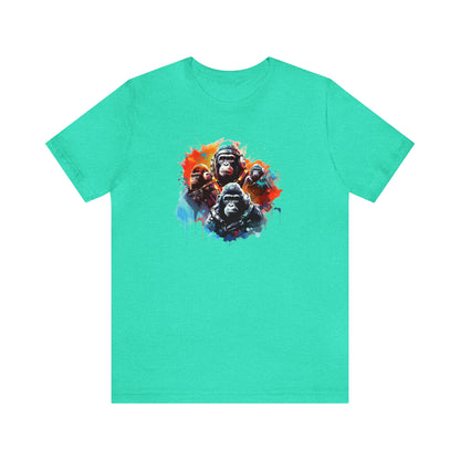 Gorillas in Space Unisex Jersey Short Sleeve Tee