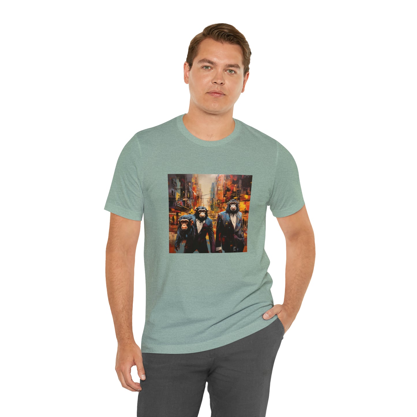 Apes in the City - Abstract Unisex Jersey Short Sleeve Tee