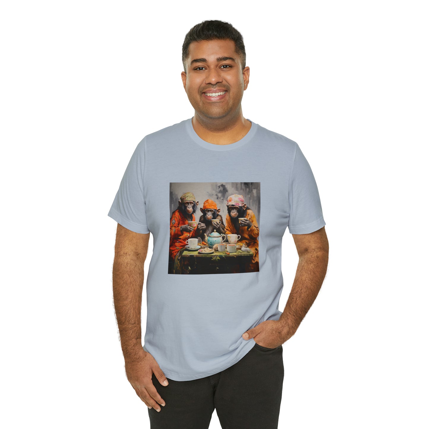 Sophisticated Monkey Tea Party Unisex Jersey Tee