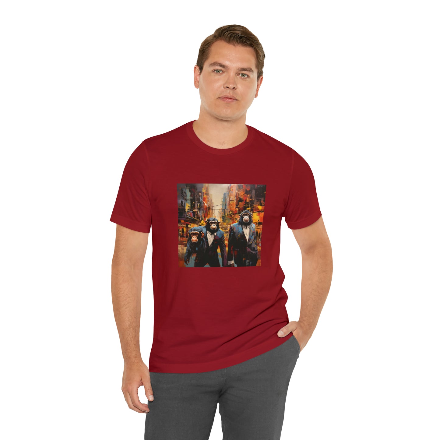 Apes in the City - Abstract Unisex Jersey Short Sleeve Tee