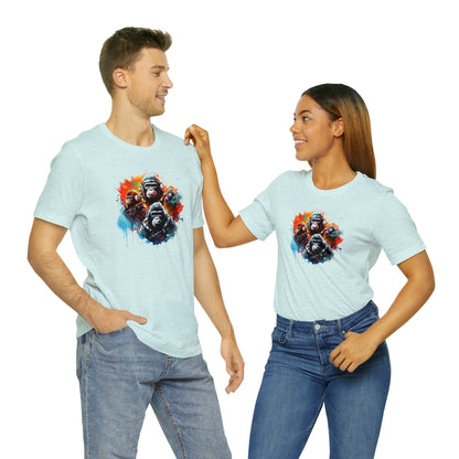 Gorillas in Space Unisex Jersey Short Sleeve Tee