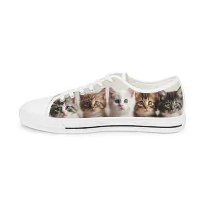 Men's Row of Kittens Low Top Sneakers