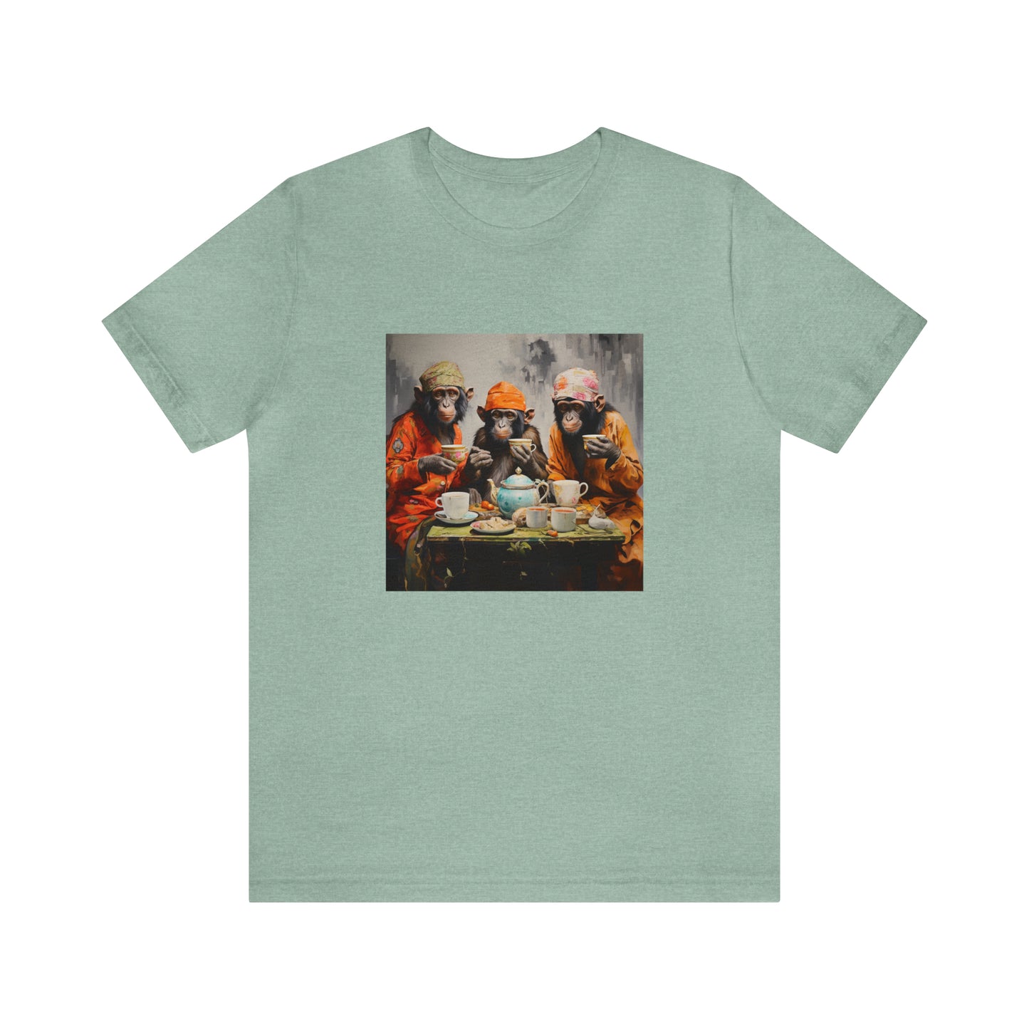 Sophisticated Monkey Tea Party Unisex Jersey Tee