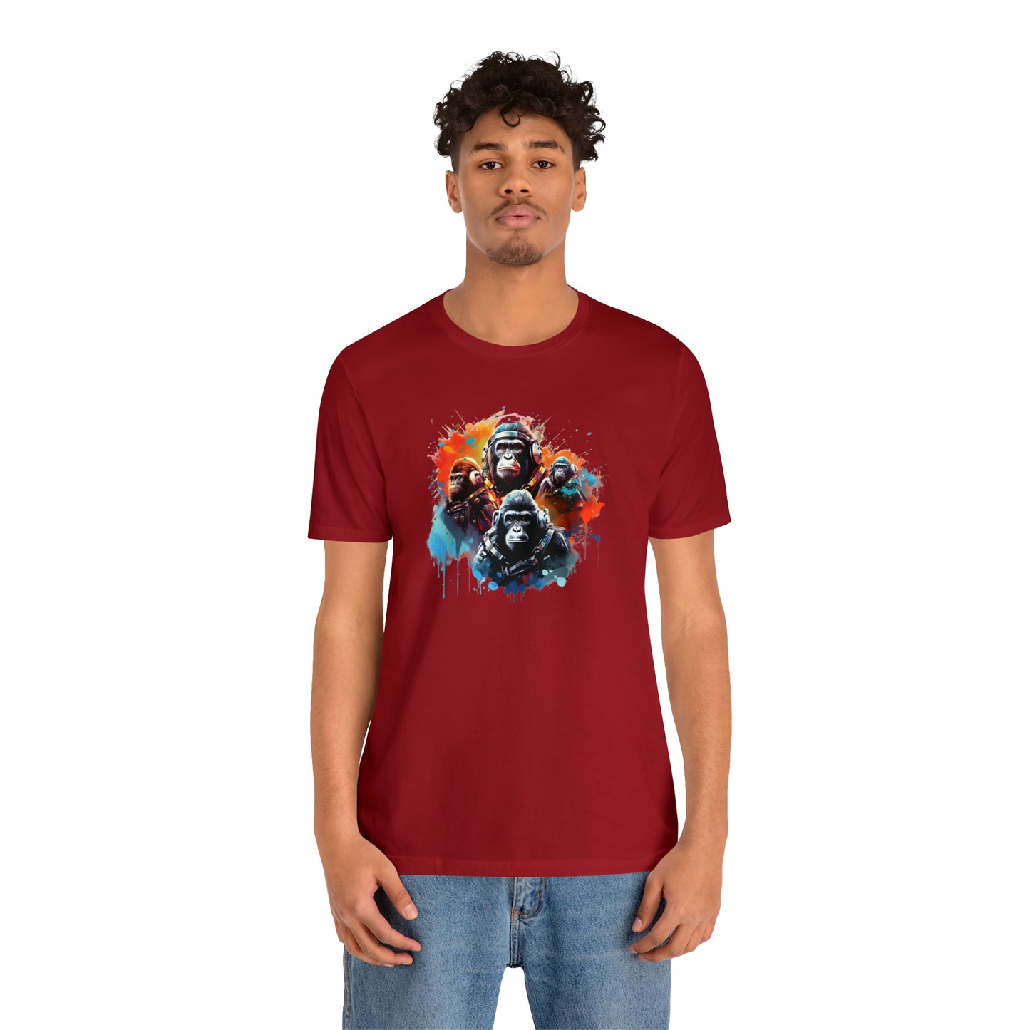 Gorillas in Space Unisex Jersey Short Sleeve Tee