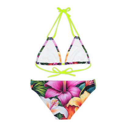 Floral Paradise Strappy Bikini Set