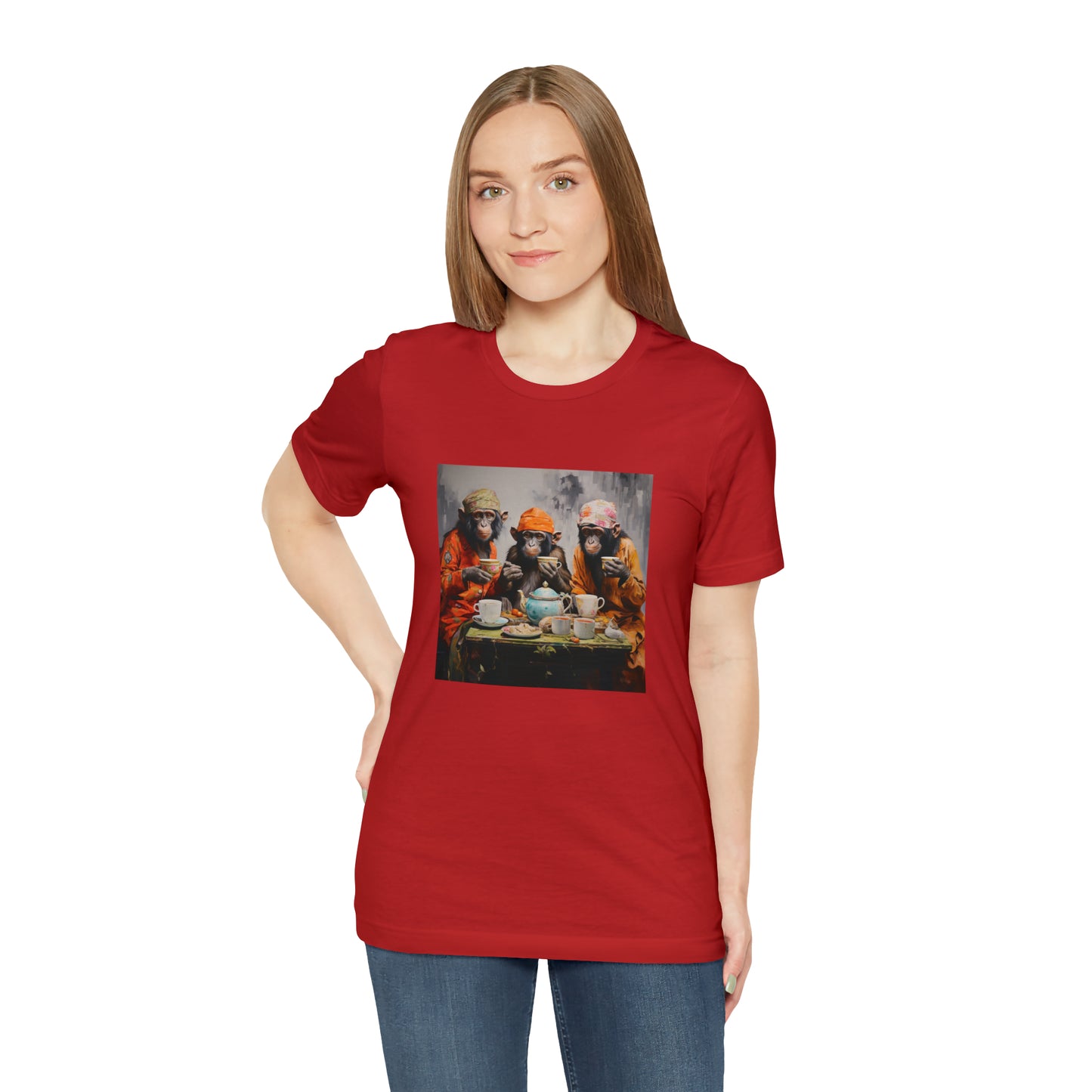 Sophisticated Monkey Tea Party Unisex Jersey Tee