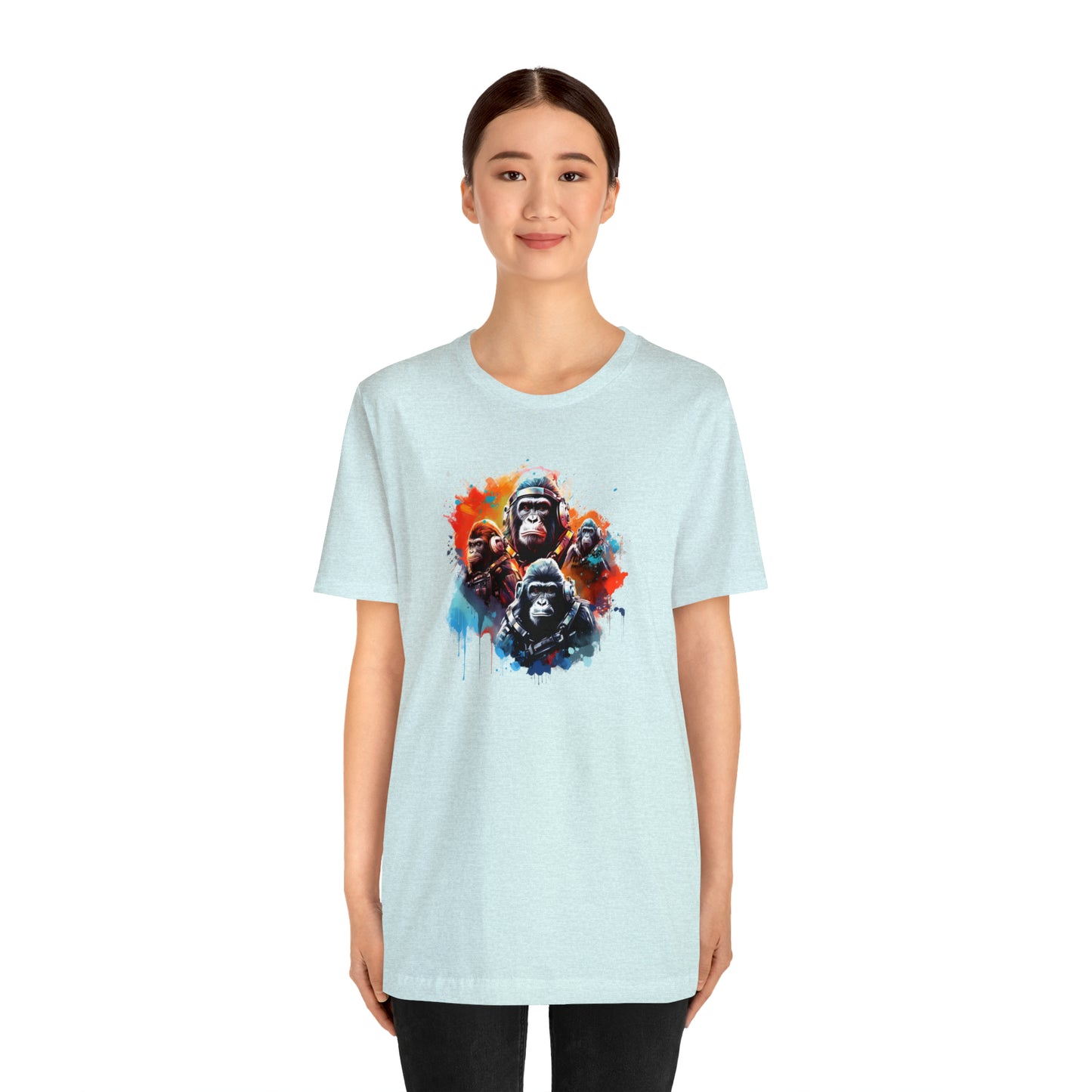 Gorillas in Space Unisex Jersey Short Sleeve Tee