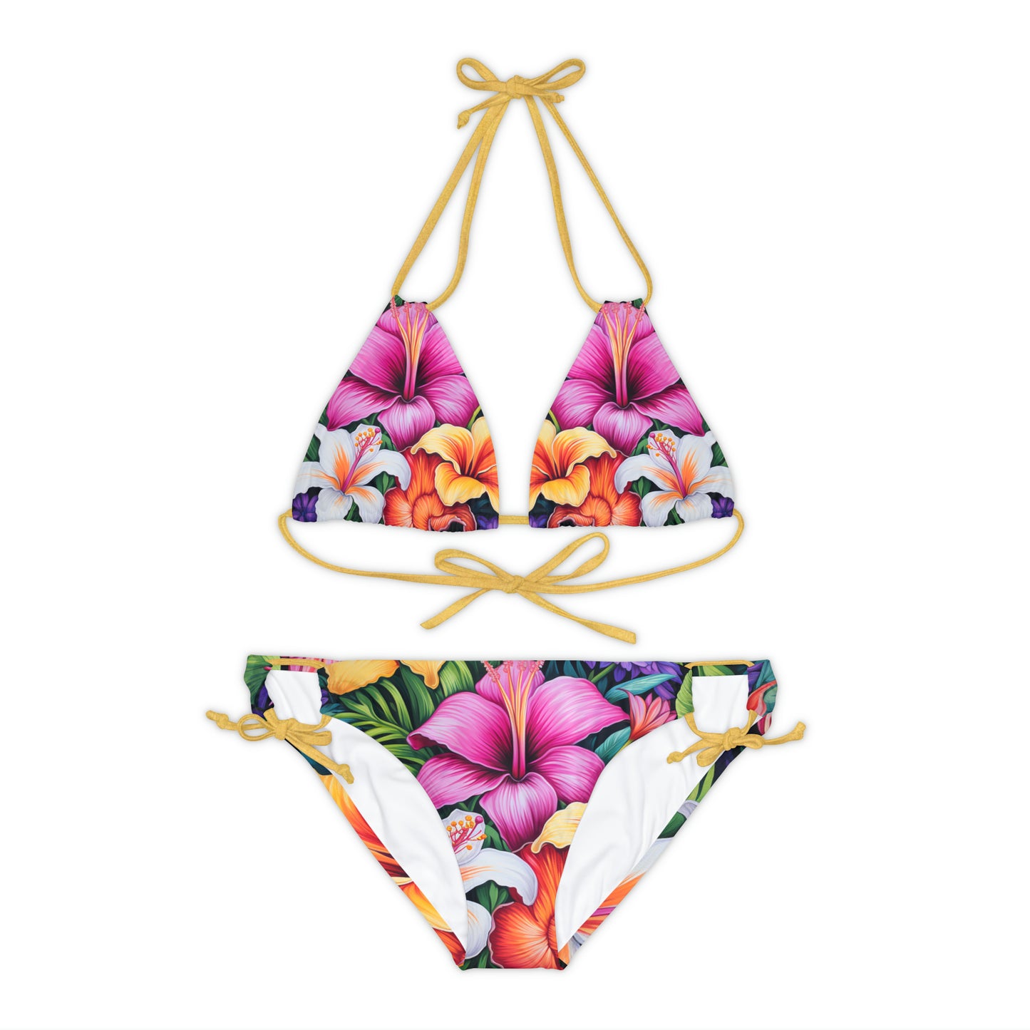 Floral Paradise Strappy Bikini Set