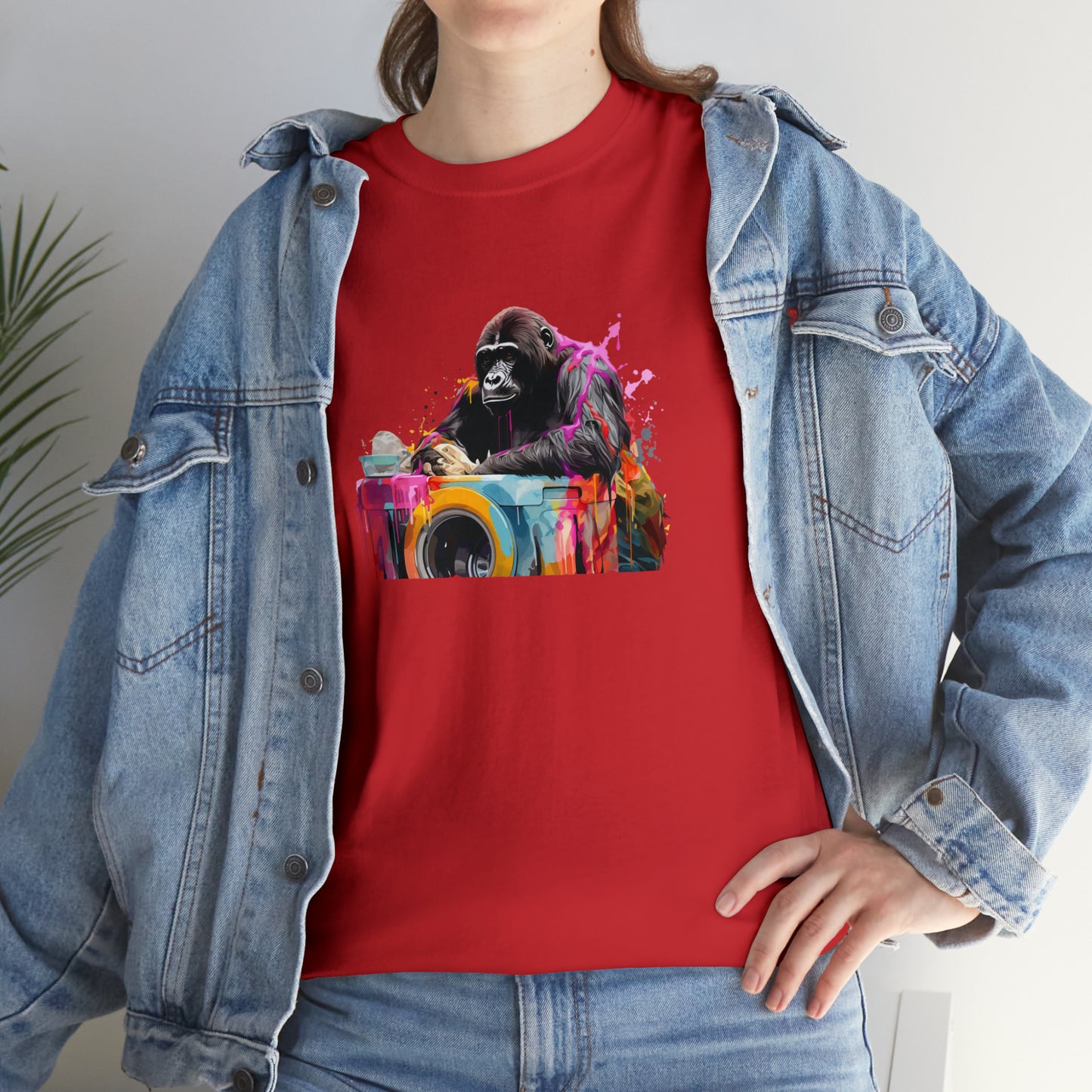 Gorilla Doing Laundry Unisex Heavy Cotton Tee