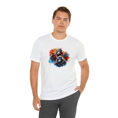 Gorillas in Space Unisex Jersey Short Sleeve Tee