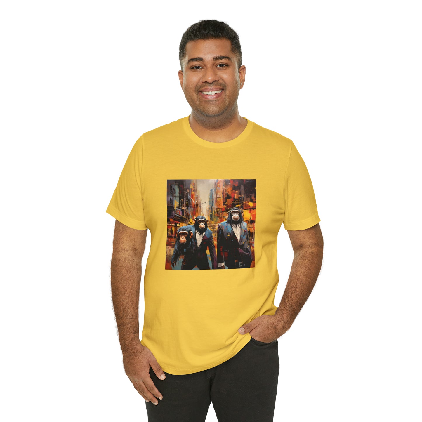 Apes in the City - Abstract Unisex Jersey Short Sleeve Tee