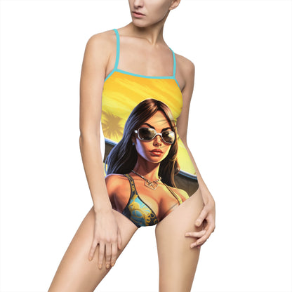 GTA-themed Women's One-piece Swimsuit - Show off your gaming style!