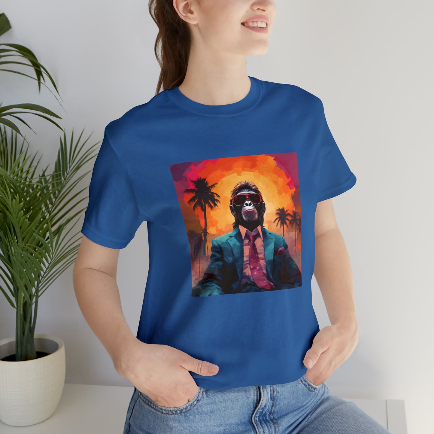 Miami Sunset Monkey Unisex Jersey Tee