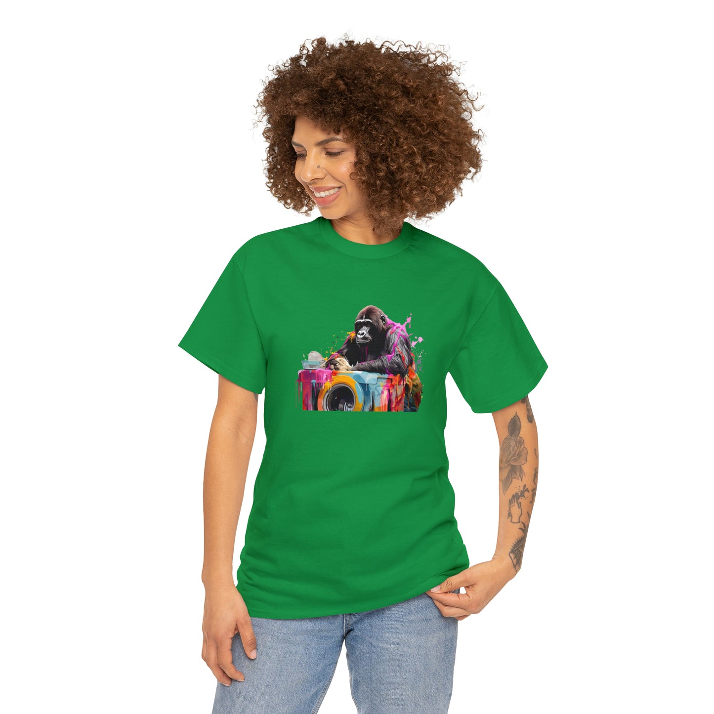 Gorilla Doing Laundry Unisex Heavy Cotton Tee