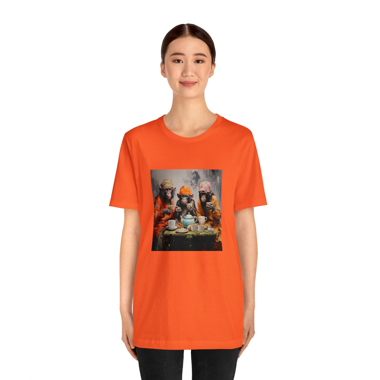 Sophisticated Monkey Tea Party Unisex Jersey Tee