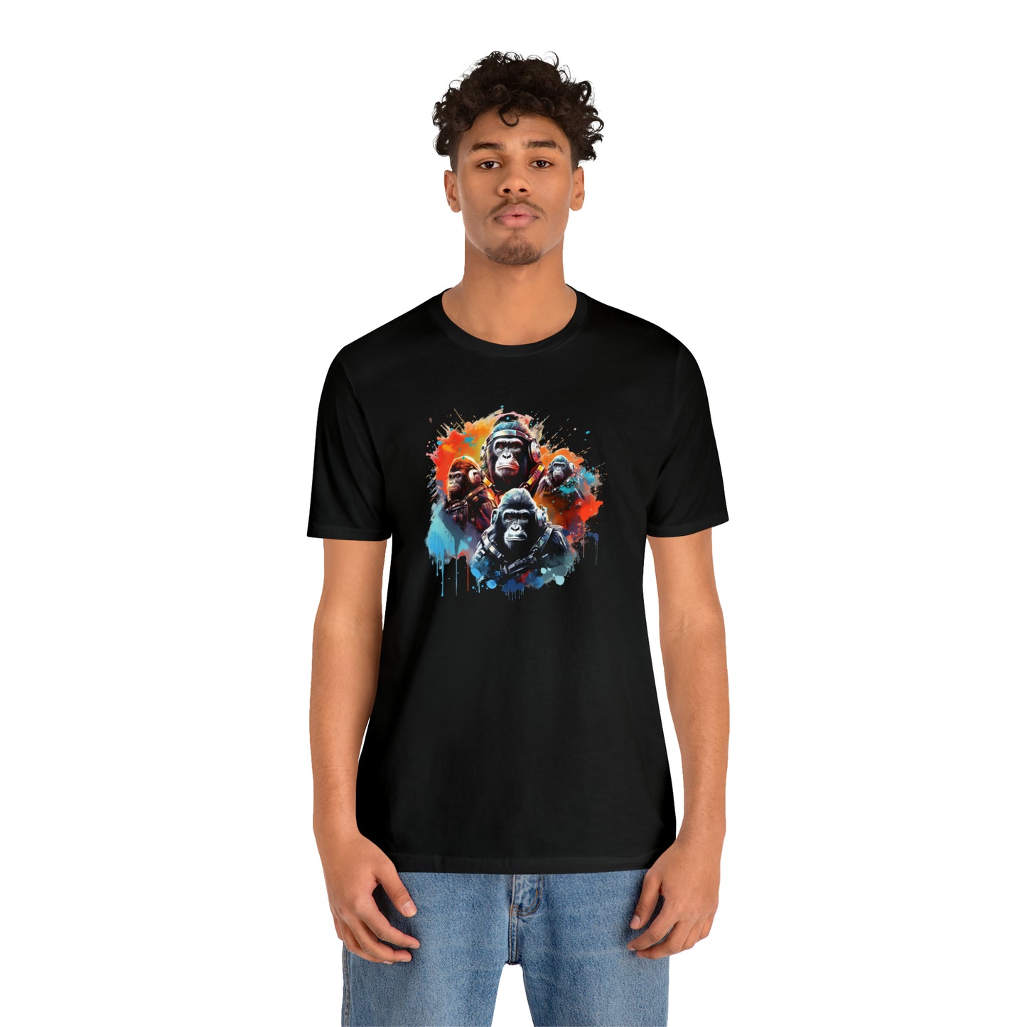 Gorillas in Space Unisex Jersey Short Sleeve Tee