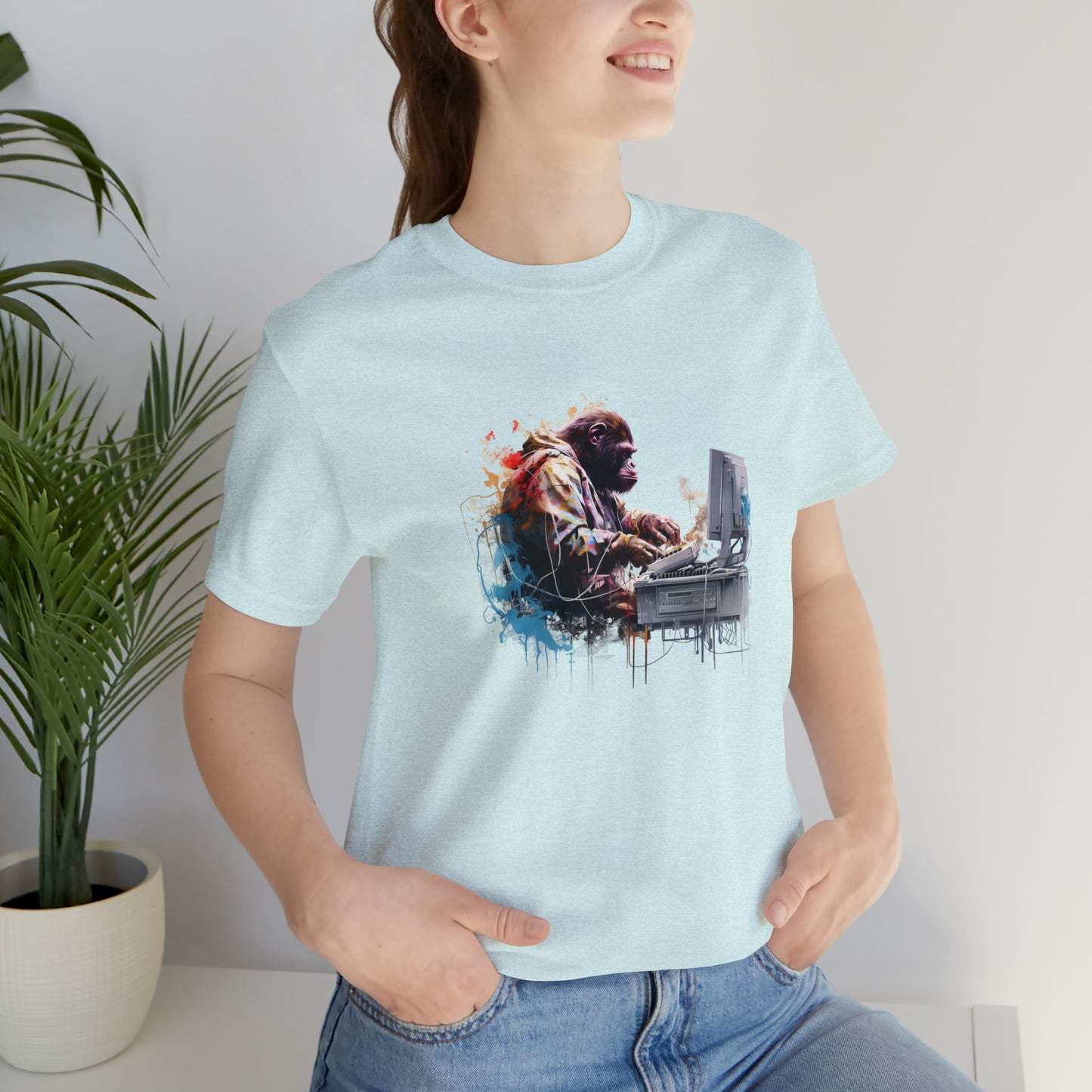 Ape Fixing Computer Unisex Tee