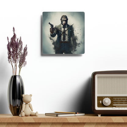 Ape in a Suit Acrylic Wall Clock - Unique & Quirky Decor