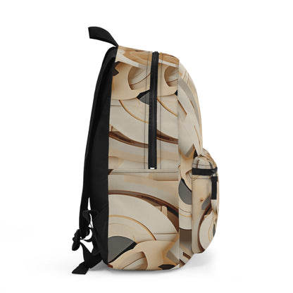 Cream Techno Abstract Backpack - Chiriz