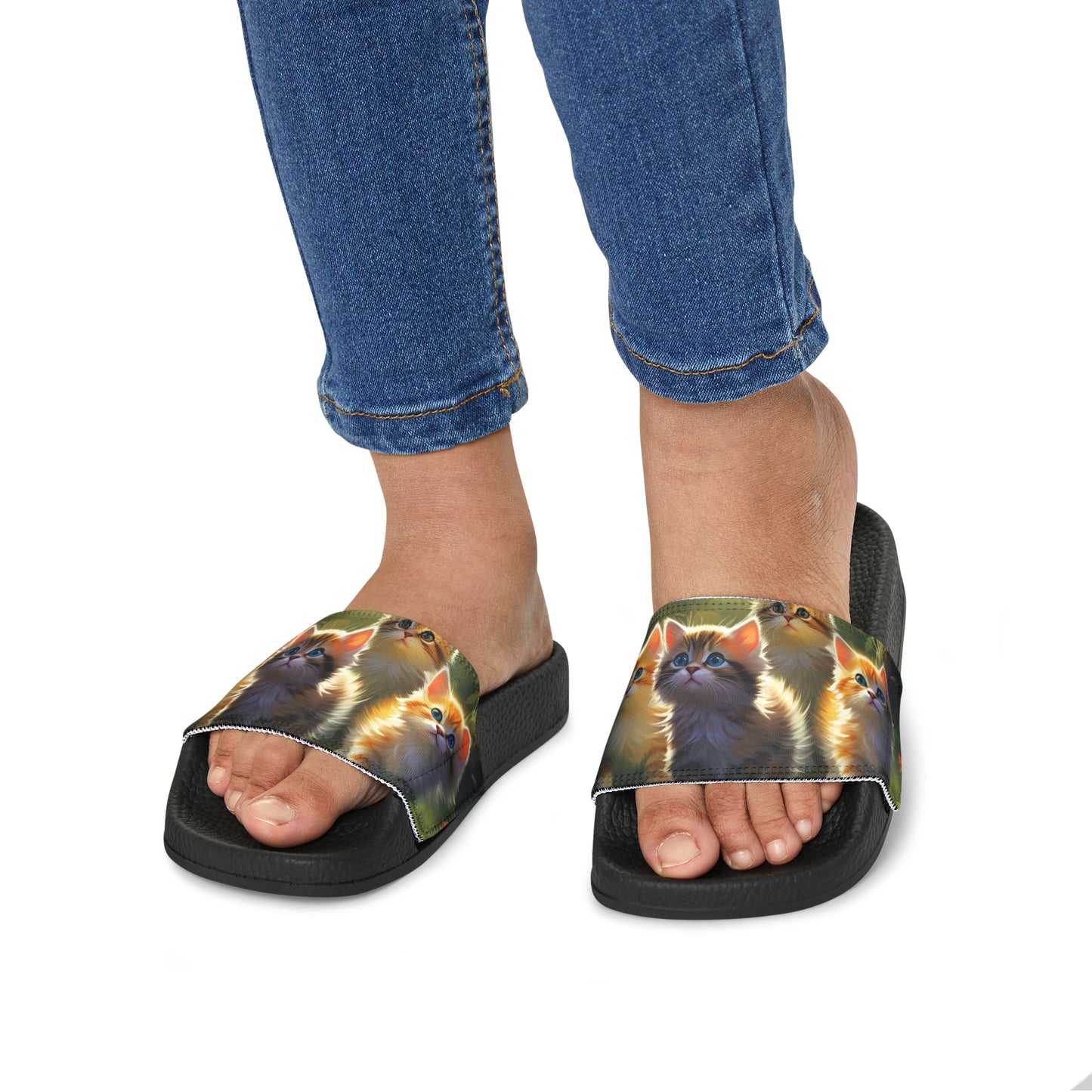 Youth PU Slide Sandals - Kittens