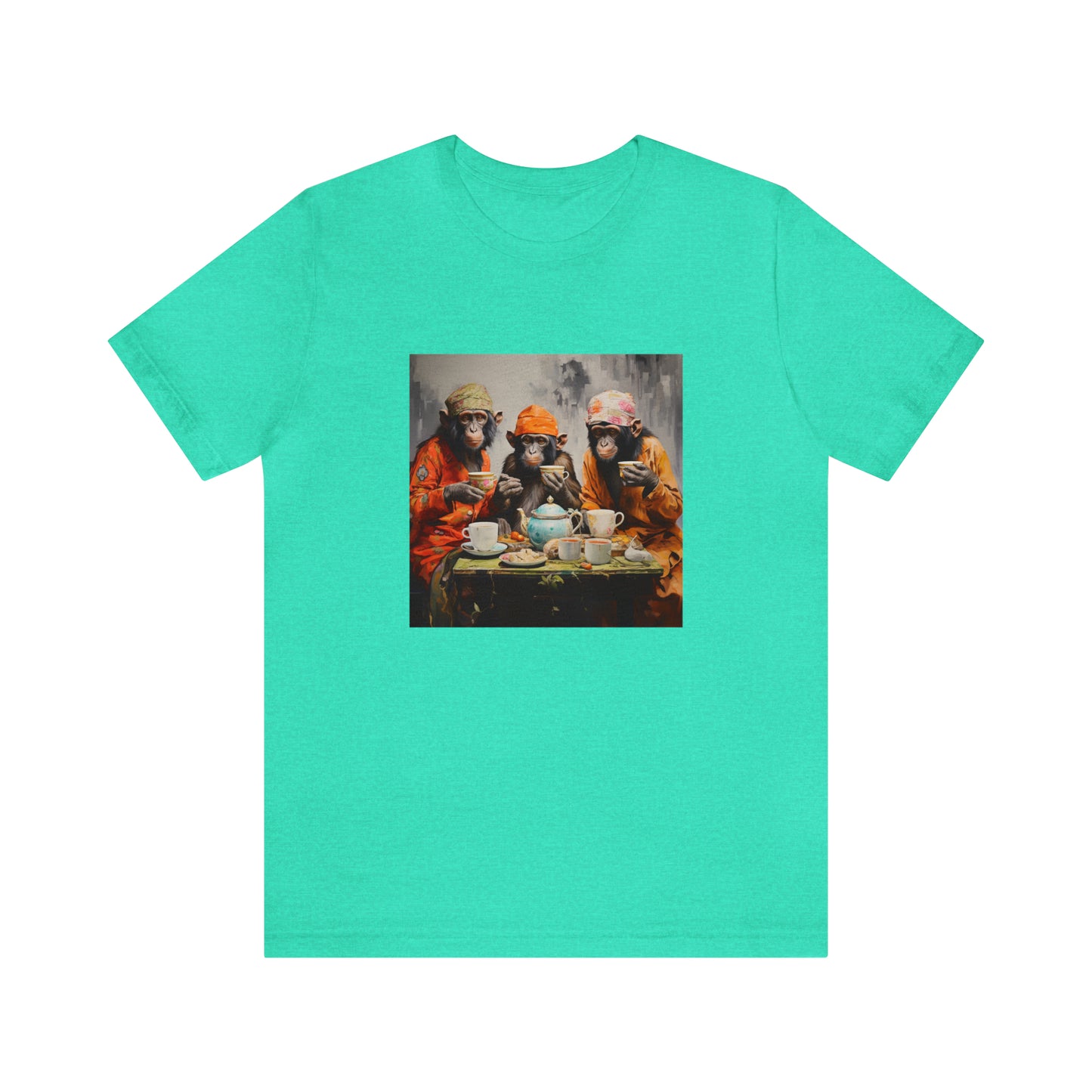 Sophisticated Monkey Tea Party Unisex Jersey Tee