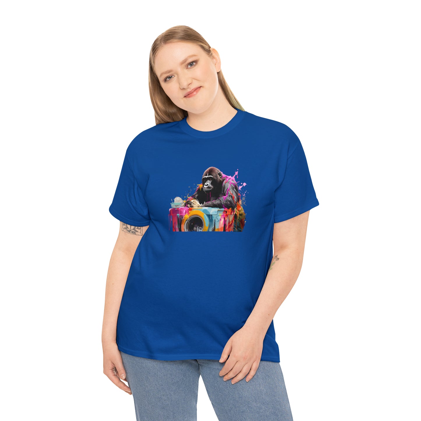 Gorilla Doing Laundry Unisex Heavy Cotton Tee