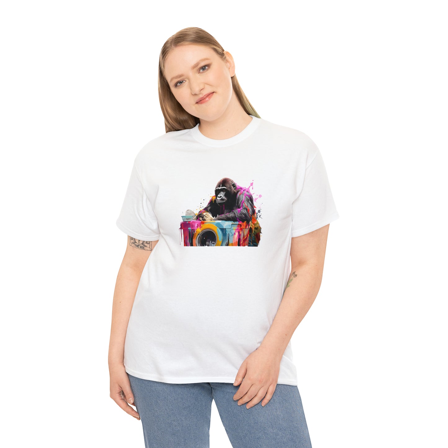 Gorilla Doing Laundry Unisex Heavy Cotton Tee