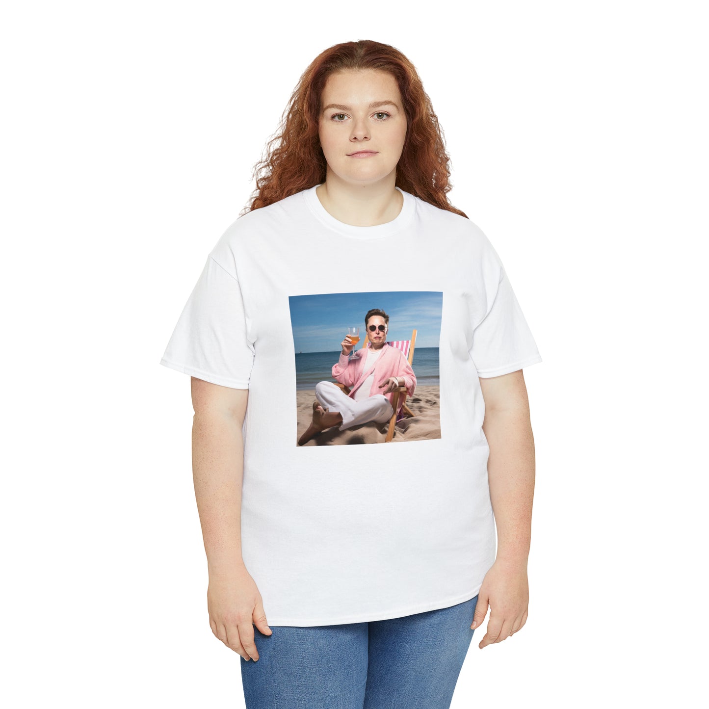 Elon Musk Beach Vibes Unisex Heavy Cotton Tee