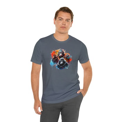 Gorillas in Space Unisex Jersey Short Sleeve Tee