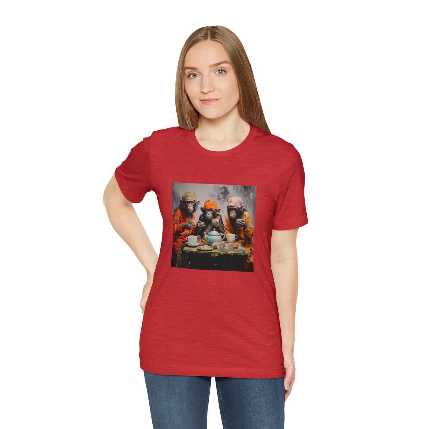 Sophisticated Monkey Tea Party Unisex Jersey Tee