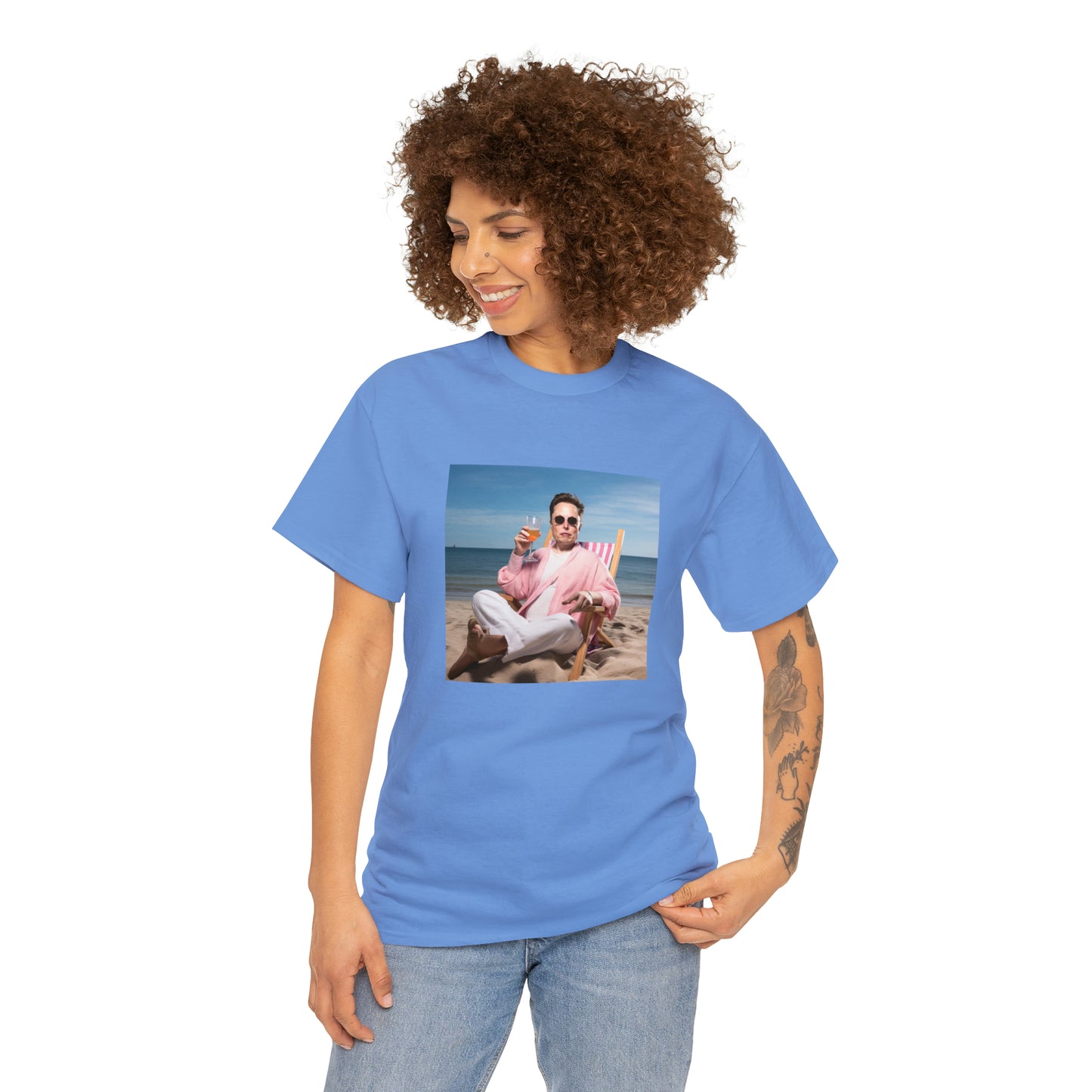 Elon Musk Beach Vibes Unisex Heavy Cotton Tee