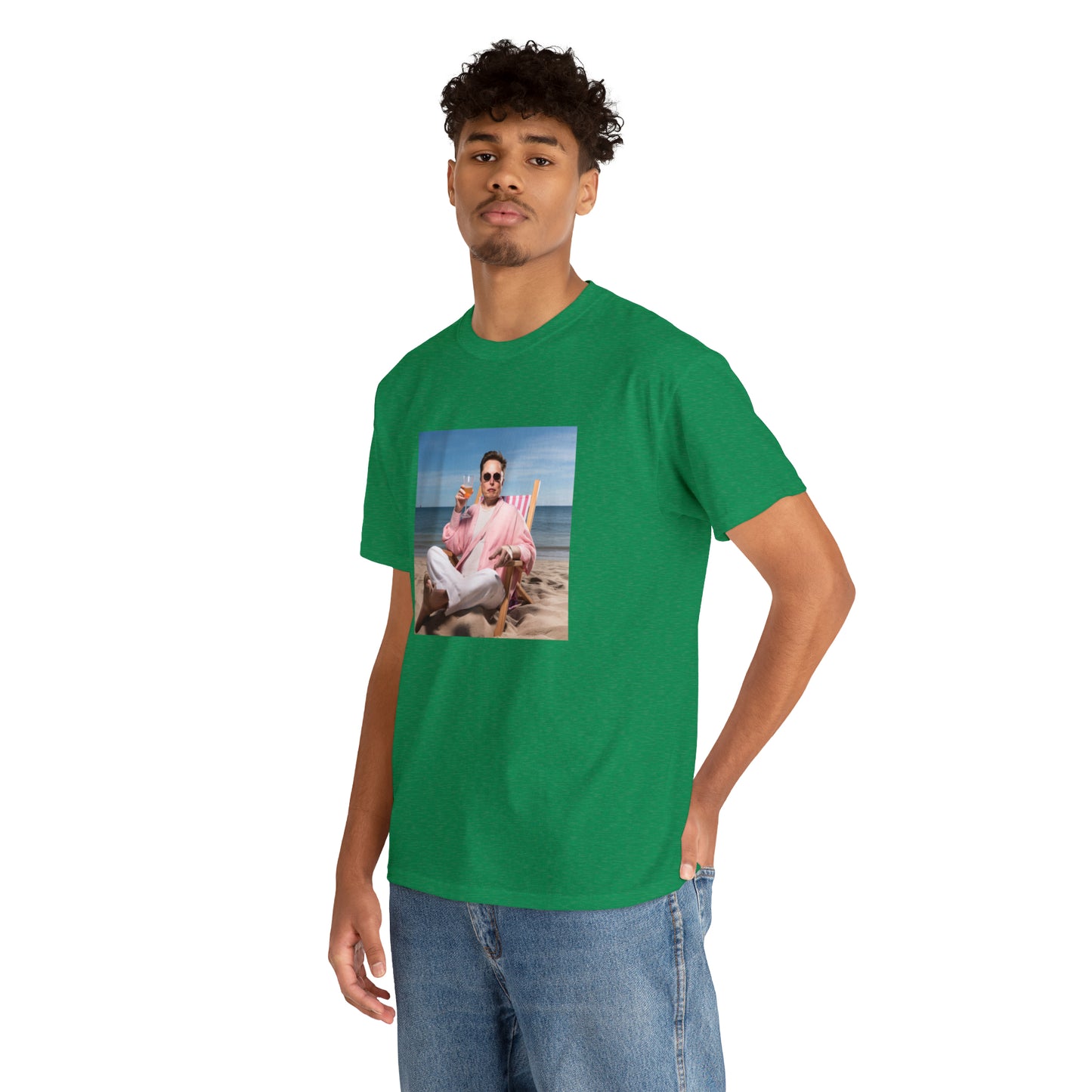 Elon Musk Beach Vibes Unisex Heavy Cotton Tee