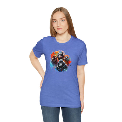 Gorillas in Space Unisex Jersey Short Sleeve Tee