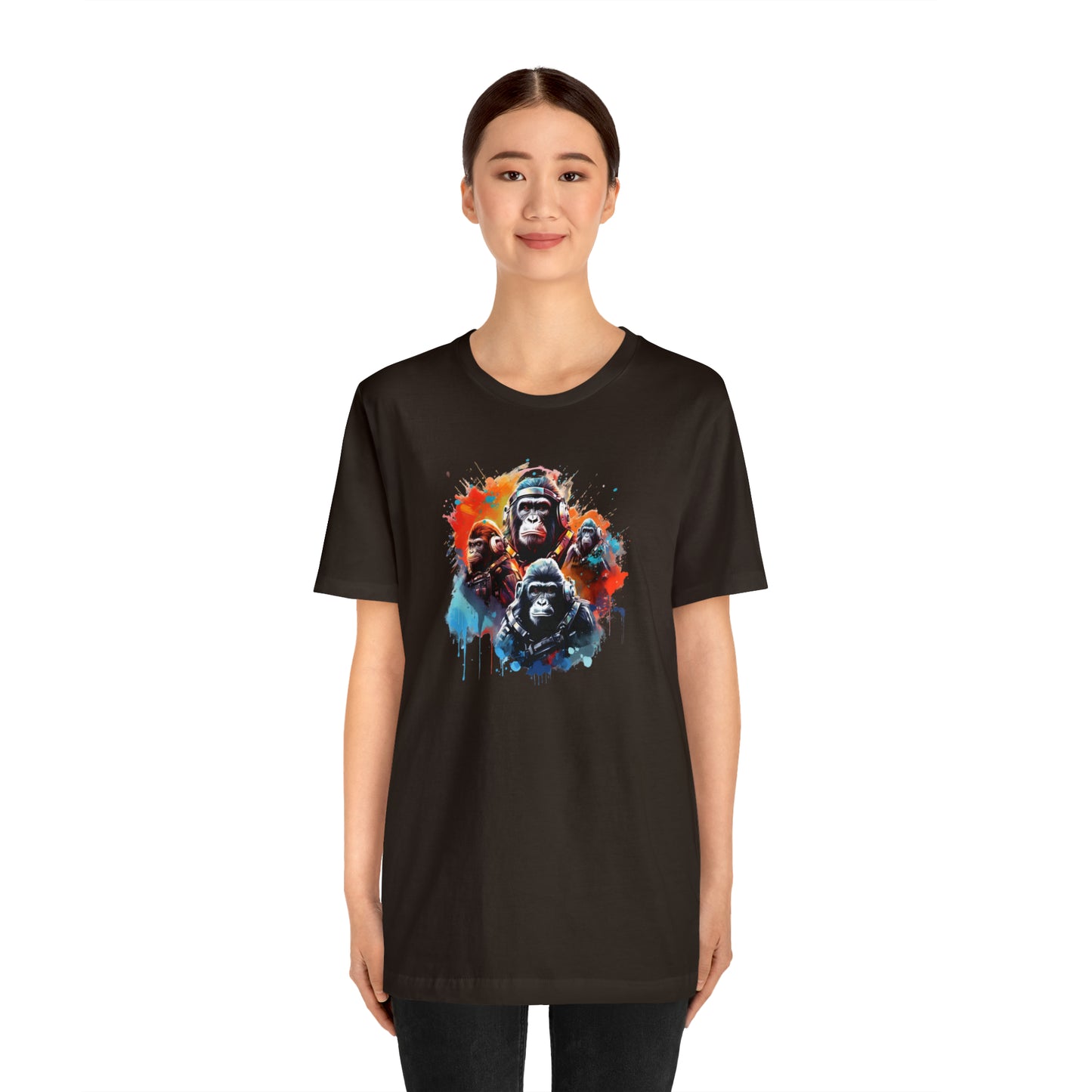 Gorillas in Space Unisex Jersey Short Sleeve Tee