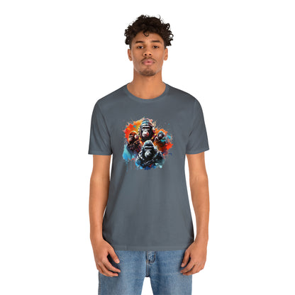 Gorillas in Space Unisex Jersey Short Sleeve Tee