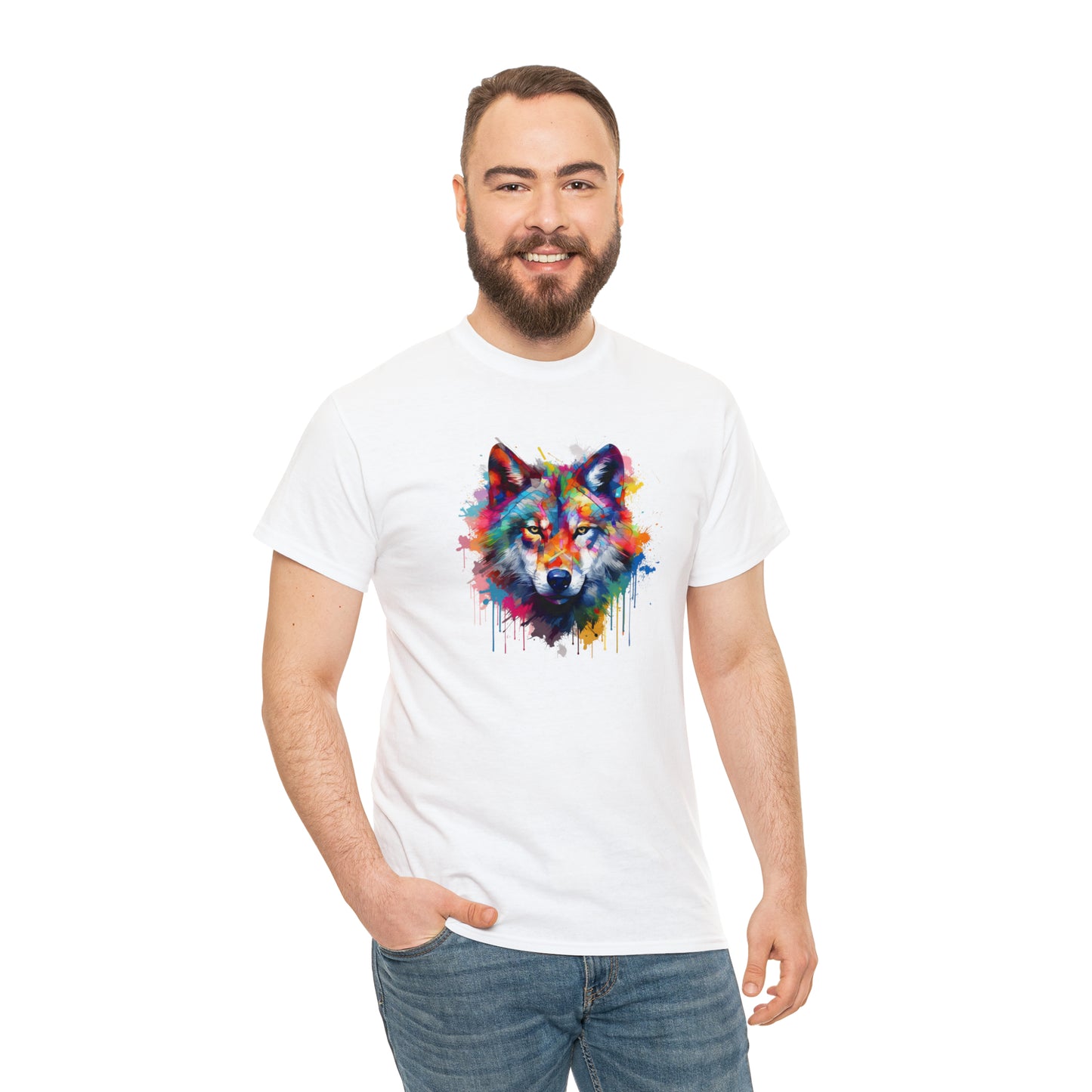 Wolf Abstract Unisex Heavy Cotton Tee