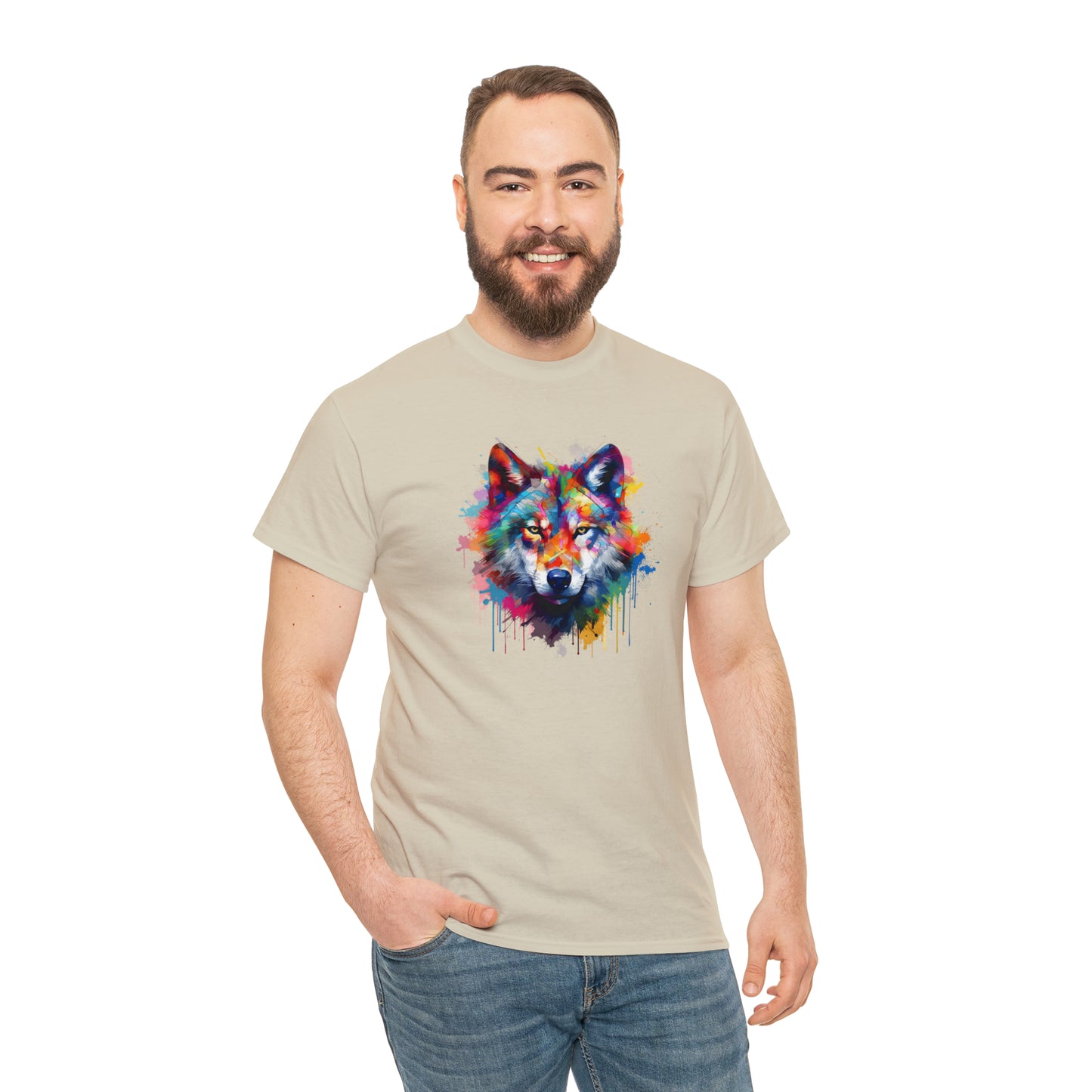 Wolf Abstract Unisex Heavy Cotton Tee