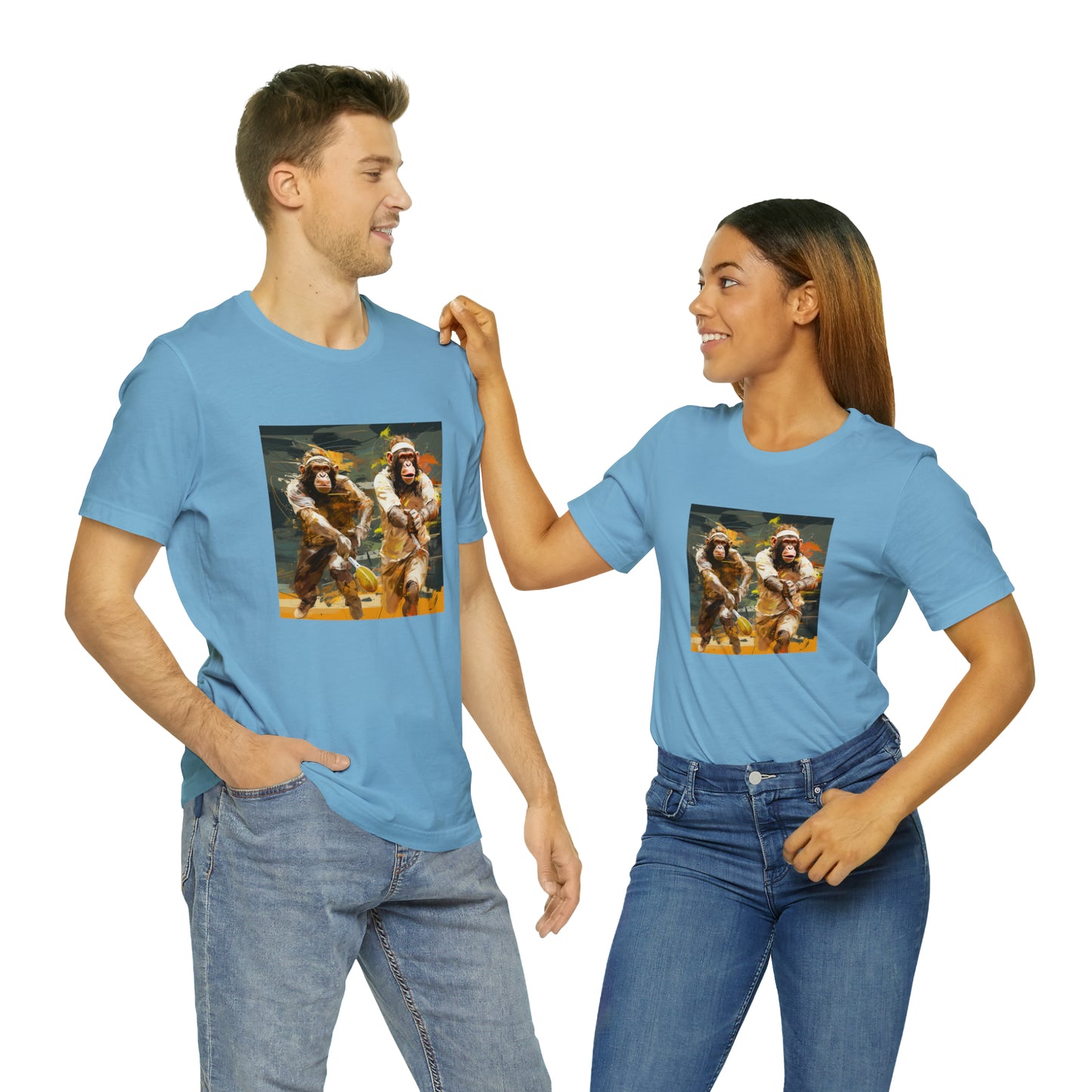 Monkey Tennis Match Unisex Jersey Short Sleeve Tee