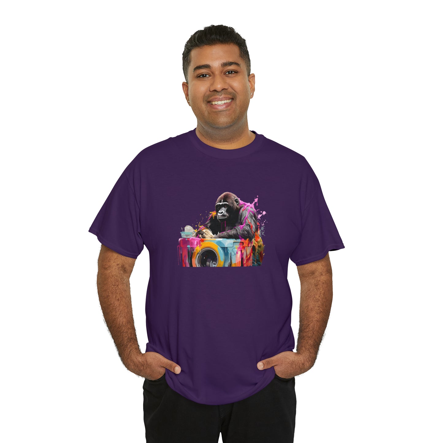 Gorilla Doing Laundry Unisex Heavy Cotton Tee