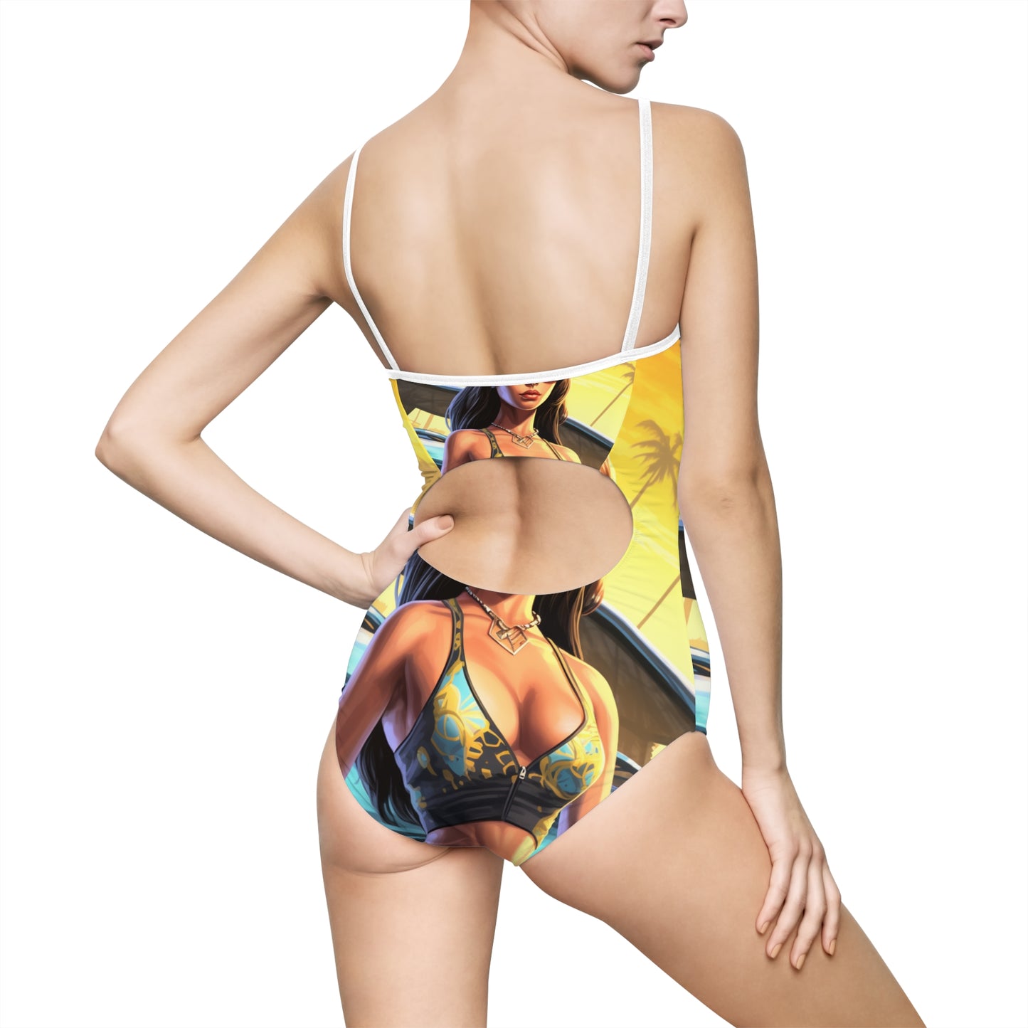 GTA-themed Women's One-piece Swimsuit - Show off your gaming style!