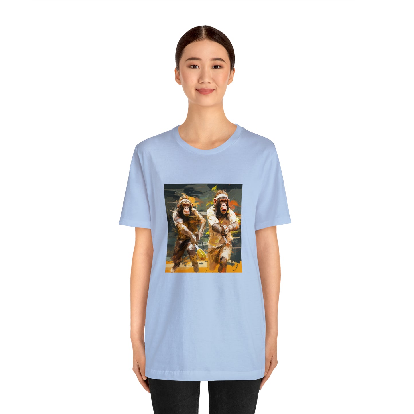 Monkey Tennis Match Unisex Jersey Short Sleeve Tee