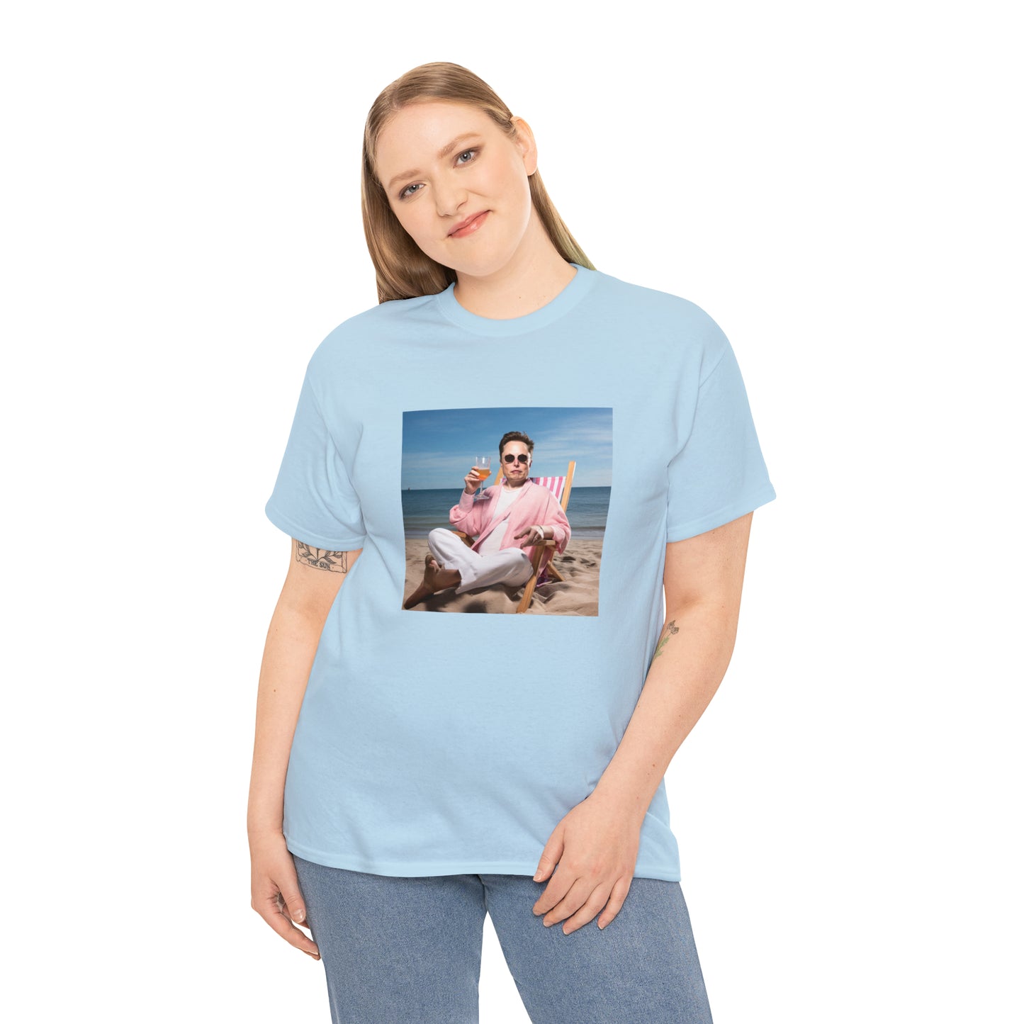 Elon Musk Beach Vibes Unisex Heavy Cotton Tee