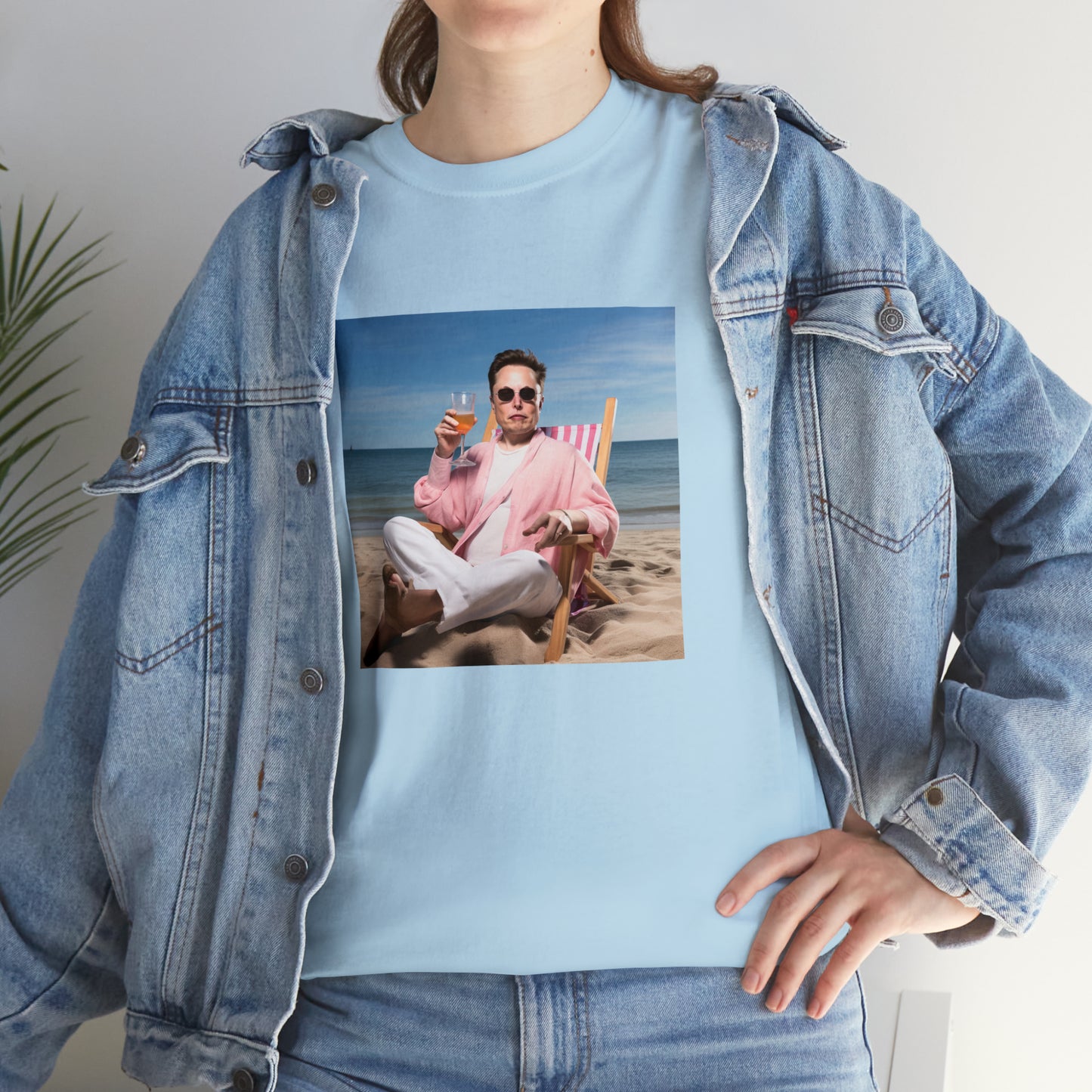 Elon Musk Beach Vibes Unisex Heavy Cotton Tee