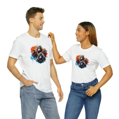 Gorillas in Space Unisex Jersey Short Sleeve Tee