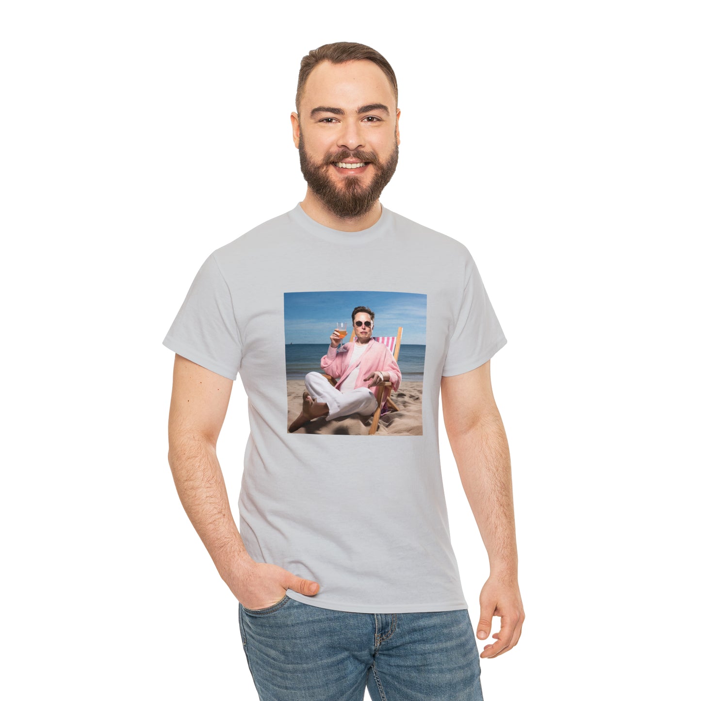 Elon Musk Beach Vibes Unisex Heavy Cotton Tee