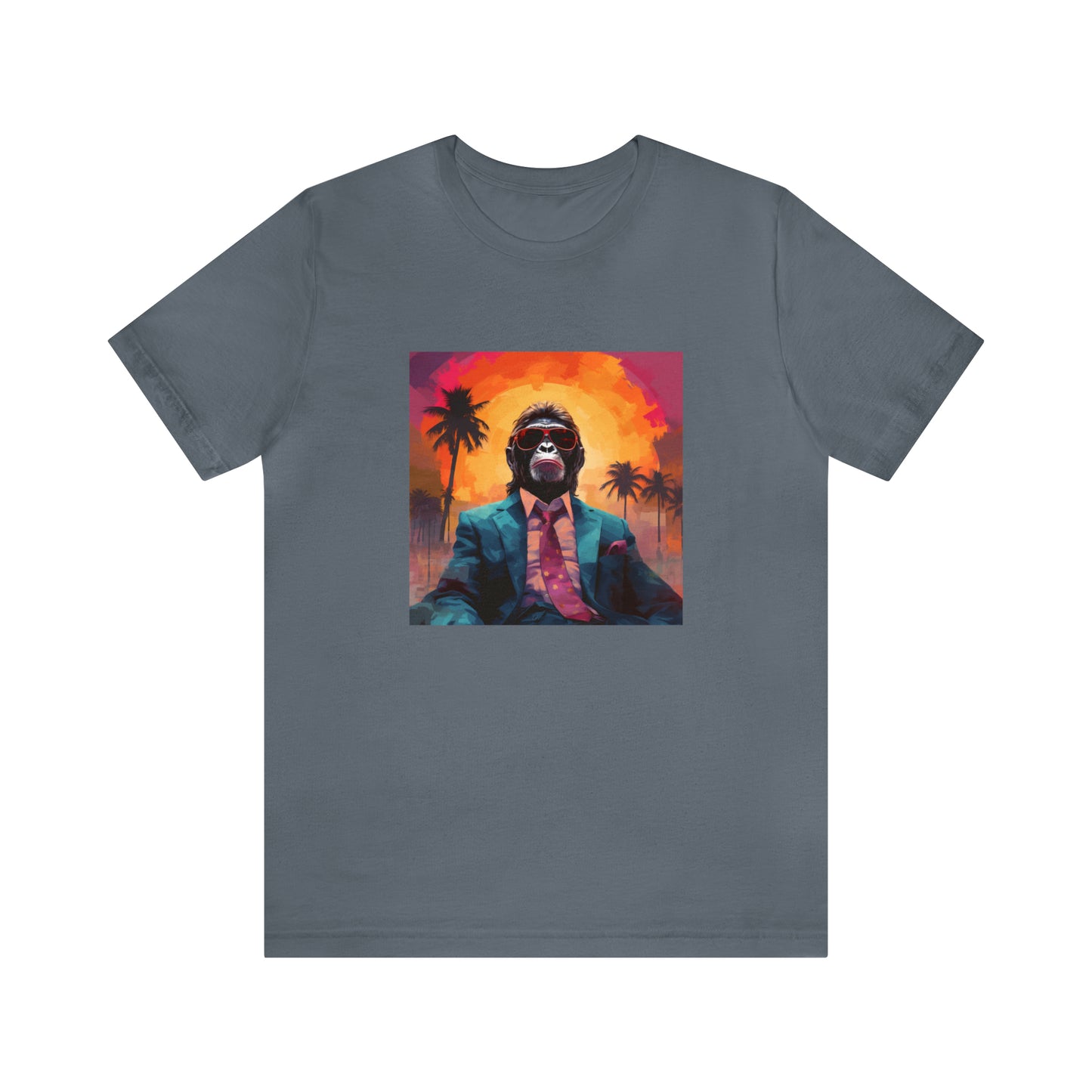 Miami Sunset Monkey Unisex Jersey Tee