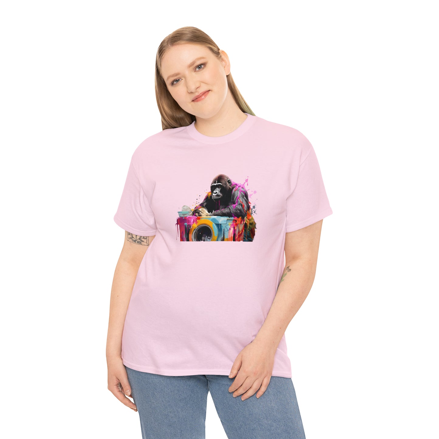 Gorilla Doing Laundry Unisex Heavy Cotton Tee